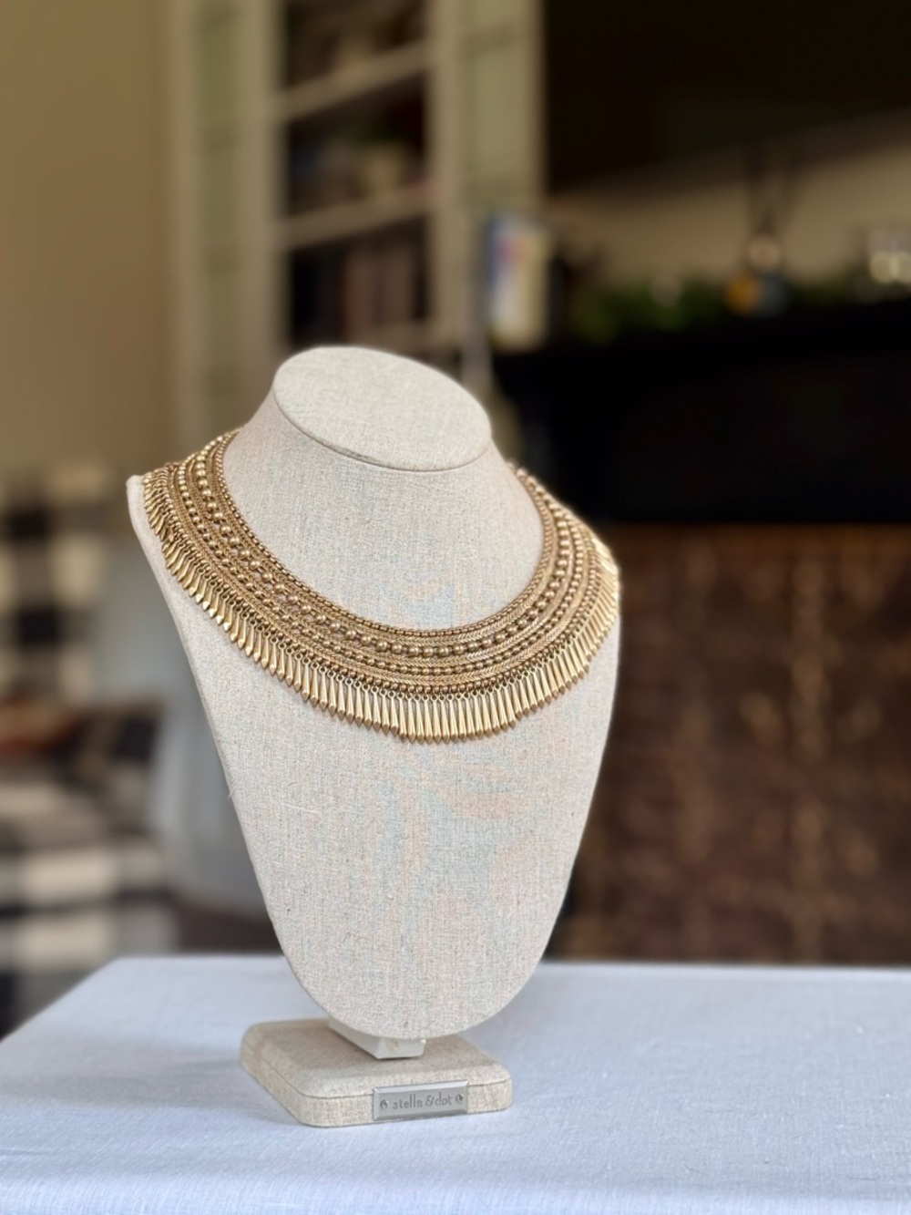Stella & Dot Gold Statement Collar Necklace